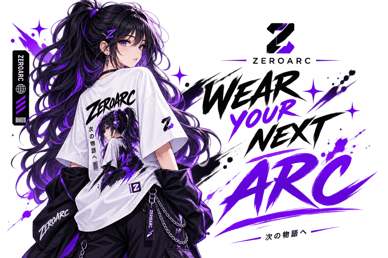 ZeroArc model wearing the brand's signature streetwear